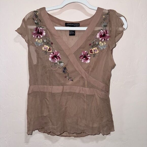 Jonathan Martin Mauve Silk Top - Picture 1 of 5